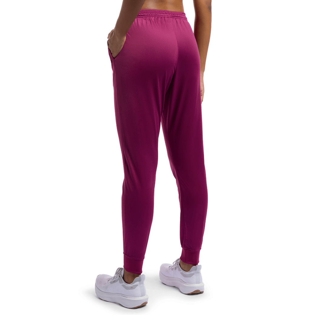Vista lateral do Conjunto Agasalhofeminino Essential Olympikus vinho